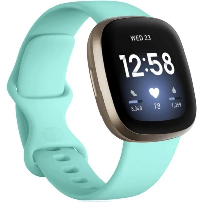 Afbeelding van Fitbit Versa 3 &amp; 4 / Sense 1 2 Sportbandje Mint Groen Maat: S/M