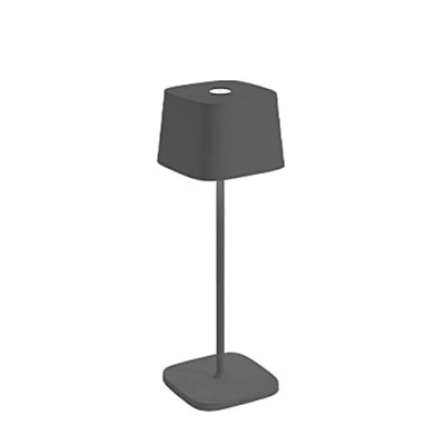 Afbeelding van Zafferano Ofelia Tafellamp Oplaadbare Buitenlamp Antraciet Spatwaterdicht (IP65) Bureaulamp Snoerloos Dimbare LED Lamp Draadloos Oplaadstation Terraslamp USB Oplaadbaar 29 cm x Ø10