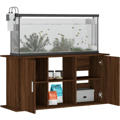 Afbeelding van Aquariumstandaard 121x41x58 cm bewerkt hout bruineikenkleurig