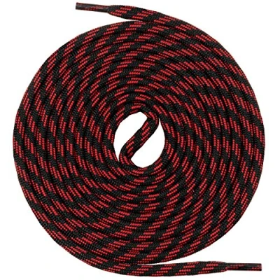 Afbeelding van Mount Swiss© Kwaliteit veters, rond, veters voor wandelschoenen, extreem duurzaam, ø 4 mm, lengtes 70 220 cm, Zwart/Rood