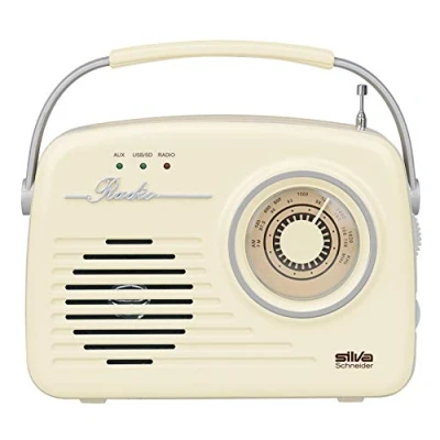 Afbeelding van Silva Schneider Mono 1965 Transistorradio VHF (FM) AUX, USB Oplaadbaar Beige