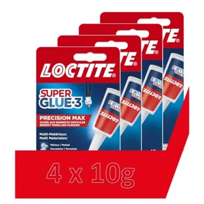 Afbeelding van Super Glue 3 Precision (fles van 10 g) vloeibare lijm voor alle materialen sterke nauwkeurige reparaties sneldrogende transparante 4 x g