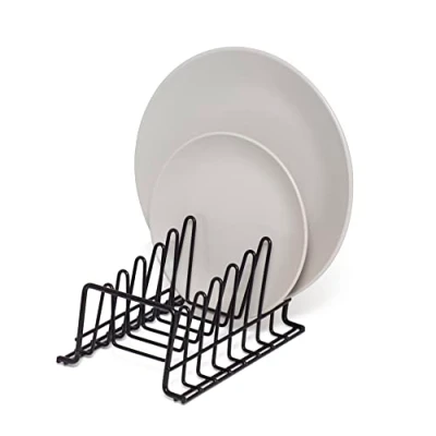 Afbeelding van Afwasrek / Afdruiprek Mand Keukenkast Organizer Klein Zwart Kunststof Gecoat Staal