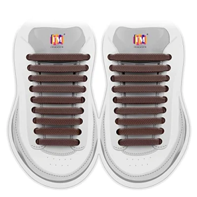 Afbeelding van INMAKER Geen strikveters voor kinderen en volwassenen, elastische veters sneakers, siliconen Tieless platte schoenveters hardloopschoenen, BRON, Large