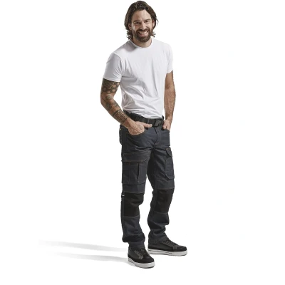 Afbeelding van Blaklader Service werkbroek denim 1497 1141 Marineblauw/Zwart D120
