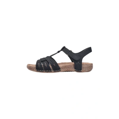 Afbeelding van Rieker 61461 Sandalen met enkelbandje voor dames, zwart., 42 EU