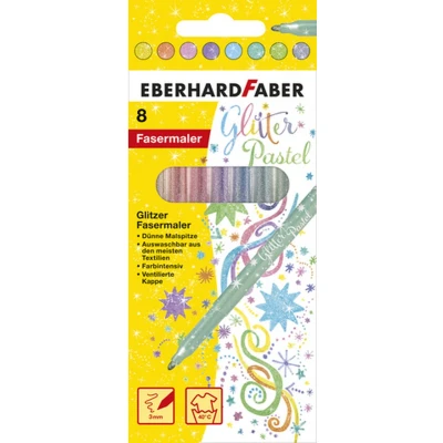 Afbeelding van Viltstiften Eberhard Faber Glitter pastel kleuren assorti 8st.