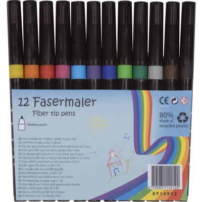 Afbeelding van Q connect Viltstift, Geassorteerde Kleuren, Pak Van 12 Stuks Viltstift