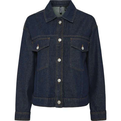 Afbeelding van Pieces Jas Pcelma Denim Jacket Noos Bc 17154493 Dark Bleu Dames Maat S