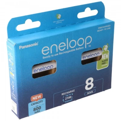 Afbeelding van Sanyo eneloop batterij Micro AAA HR 4UTGA 8x en 2x AccuSafe AAA, nieuw van Panasonic, voorheen