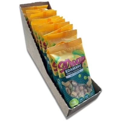 Afbeelding van Stroap display (12 st à 40g) Edamame Pea and Cashew Mix Salt &amp; Pepper hoog in eiwit suikerarm rijk aan vezels plantaardig glutenvrij lactosevrij