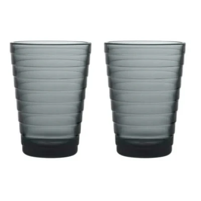 Afbeelding van Iittala Aino Aalto Drinkglas 33 Cl Set Van 2 Donkergrijs