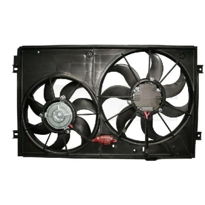 Afbeelding van TYC 837 0027 Radiator Ventilator 360 220+150 Met ventilatorraamwerk VOLKSWAGEN: Touran I, Golf 6, 5, AUDI: A3 Hatchback, Sportback