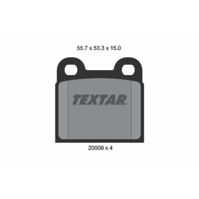 Afbeelding van TEXTAR 2000906 Remblokkenset Niet geschikt voor slijtage waarschuwingscontact VOLKSWAGEN: Kaefer Convertible, Beetle, PORSCHE: 911 Coupe, Targa