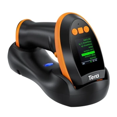Afbeelding van Tera HW0009 1D QR barcodescanner met numeriek instelscherm en toetsenbord, snelscanner, werkt 2,4 G bluetooth, draadloos USB verbinding