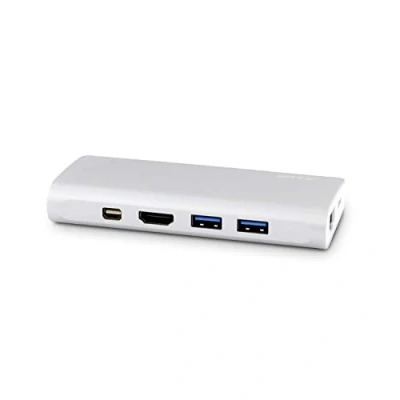 Afbeelding van LMP Reisdok (USB C, 9 Havens), Docking station + USB hub, Zilver