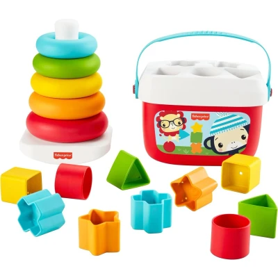 Afbeelding van Fisher Price Rock a Stack &amp; Baby’s First Blocks Gift Set