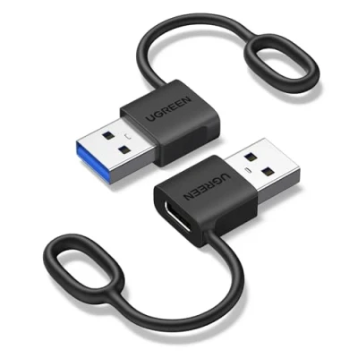 Afbeelding van UGREEN Adapter USB naar C 3.2 10Gbps 2 stuks converter type bus A mannelijk 18 W opladen met anti verlies huls compatibel iPhone 16 15 14 Plus Pro Max MacBook iPad Air