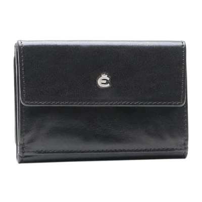 Afbeelding van Esquire Leren Portemonnee Toscana Lady Wallet Black Zwart