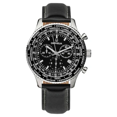 Afbeelding van Orphelia Master Herenhorloge, chronograaf, kwarts, zwart, lint, zwart., Lint