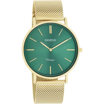 Afbeelding van OOZOO Vintage series goudkleurige horloge met metalen mesh armband C20294