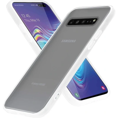 Afbeelding van Cadorabo Hoesje geschikt voor Samsung Galaxy S10 4G in Mat Transparant Hybride beschermhoes met TPU siliconen Case Cover binnenkant en matte plastic achterkant