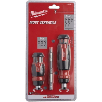 Afbeelding van Milwaukee, Schroevendraaiers, 2 delige ratel en compacte multi bits schroevendraaierset