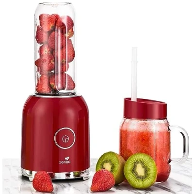 Afbeelding van Senya Smoothie Blender met 2 draagbare flessen Juicy Delight 250 W, 6 roestvrijstalen messen, SYCP M025, BPA vrij
