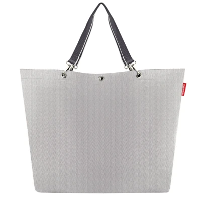 Afbeelding van Reisenthel Shopper XL Strandtas 35L Herringbone Grey Lichtgrijs