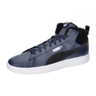 Afbeelding van Puma Smash 3.0 MID Unisex Sneakers hoog, Maat: 40, Navy/black/white Leer en imitatieleer