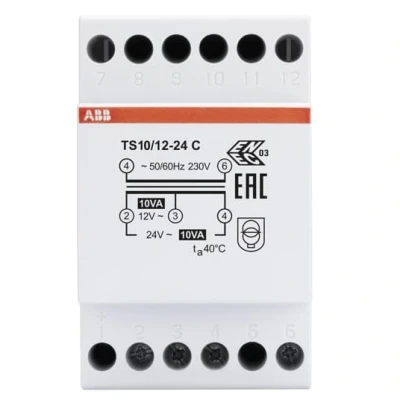 Afbeelding van ABB Veiligheidstransformator 12 24V 10 VA 3 modules