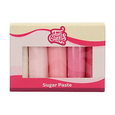 Afbeelding van FunCakes Rolfondant Multipack Roze Kleuren Palet 5x100g