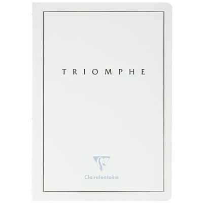 Afbeelding van Clairefontaine 36126C Collection Triomphe Gold Notitieboek, genaaid, wit, A5, 14,8 x 21 cm, 96 pagina&#039;s, gelinieerd, wit papier, 90 g, envelop met goudmarkering