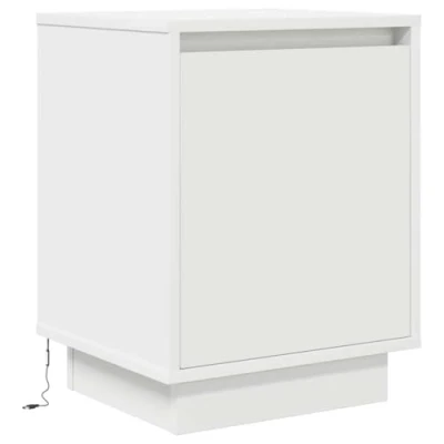 Afbeelding van vidaXL Nachtkastje met LED verlichting 38x34x50 cm wit