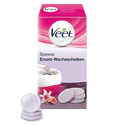 Afbeelding van Veet Spawax Set van 6 hete waxschijven voor wasmachine, langdurige ontharing met warme was