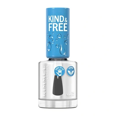 Afbeelding van 1+1 gratis: Rimmel KIND &amp; FREE Vegan Nagellak 150 Top Coat 8 ml