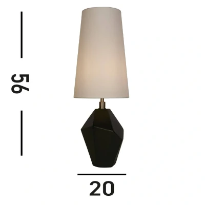 Afbeelding van Tafellamp Apex wit/zwart Hoogte 55,5 cm textiel/hars