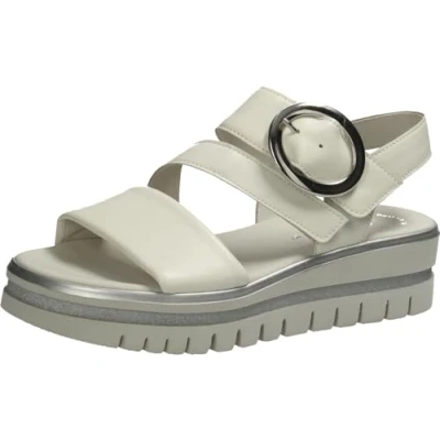 Afbeelding van Gabor Sandalen met plateauzool, Dames, Maat: 40, Weiss Leer