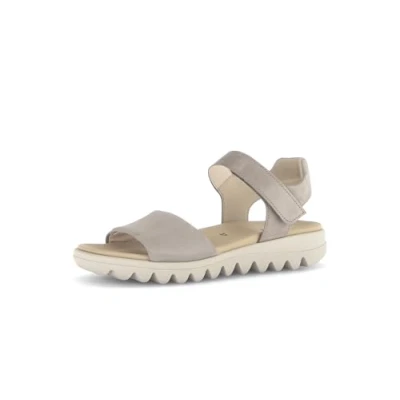 Afbeelding van Gabor Riemchen Sandalen met sleehak, Dames, Maat: 44, Beige Veloursleer