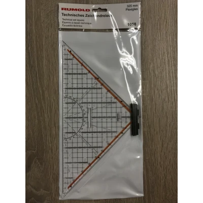 Afbeelding van Rumold Geodriehoek 1058 Transparant Lengte schijne zijde: 32.5 cm