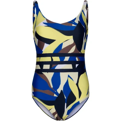 Afbeelding van Pastunette Badpak Beach Leaves Ecru/Blauw/Lime Corrigerend Maat 38