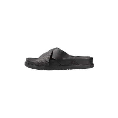 Afbeelding van Clarks Torford Cross Slide sandaal voor heren, Zwart leder, 45 EU