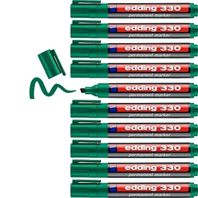 Afbeelding van Permanente markeerstift Edding 330 Groen (10 Stuks)