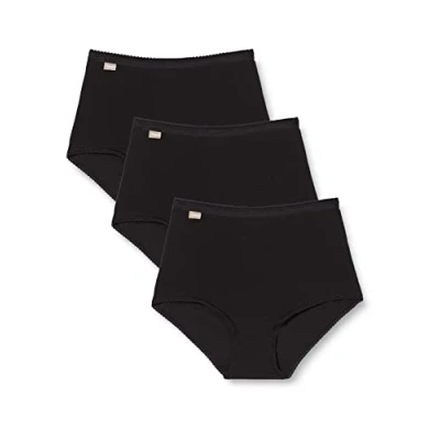 Image de Playtex Lot de 3 slips maxi en coton pour femme, Noir, M