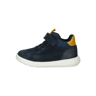 Afbeelding van Geox Stiefelette Klittenbandschoenen voor kinderen, Maat: 22, Navy ochre cf q Leer en textiel
