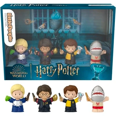 Afbeelding van Little People Collector Harry Potter et la Coupe de Feu Édition spéciale pour adultes fans 4 figurines dans une boîte présentation