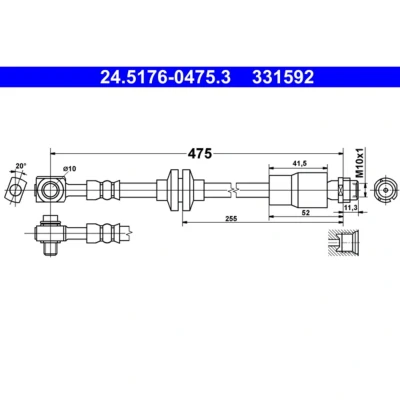 Afbeelding van ATE 24.5176 0475.3 Remslang 475 M10x1