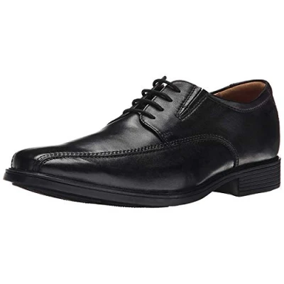 Afbeelding van Clarks Tilden Walk Oxford platte herenschoenen, Zwart leder