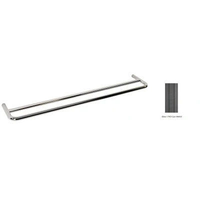 Afbeelding van Waterevolution flow dubbele handdoekhouder 60cm PVD Gun Metal A112DGME