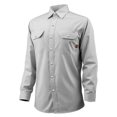 Image de VEVOR Veste de sécurité soudage M en coton ignifuge 198 g pour soudeur gris